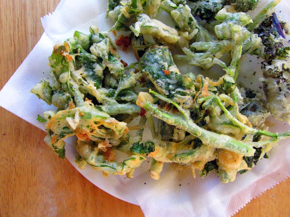 beer battered kangkong wide