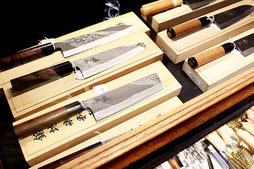 bernal cutlery japanese knives in display