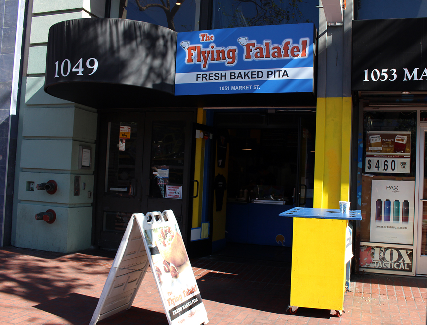 flying falafel facade