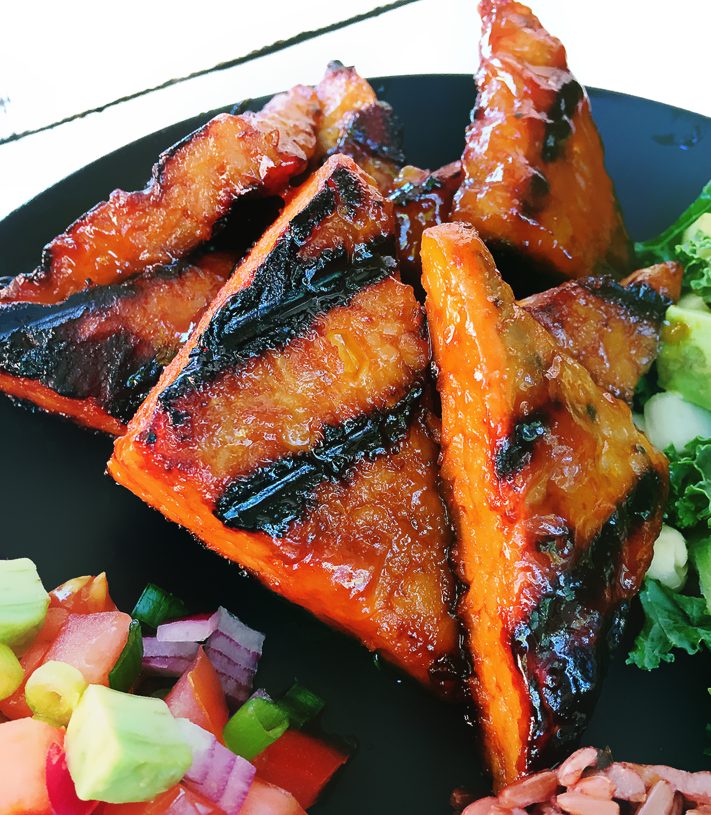 grilled tempeh with filipino barbecue sauce from astig vegan