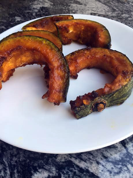 roasted squash on a plate wide