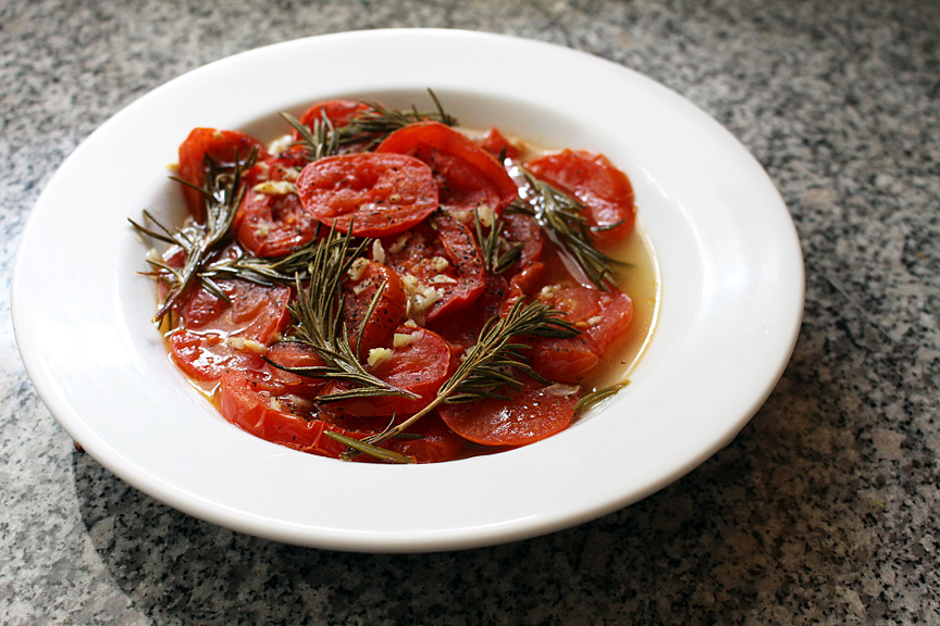 roasted tomato wide shot
