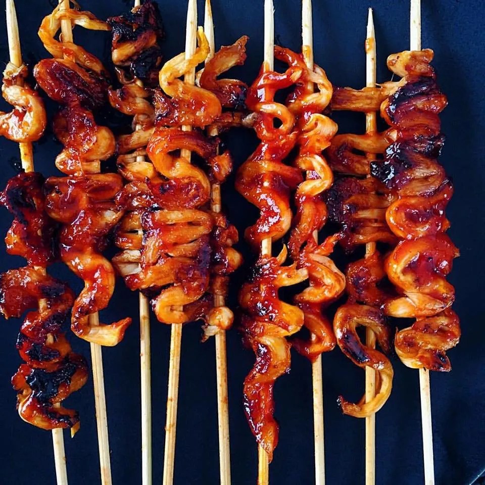 vegan isaw coiled spiral shape