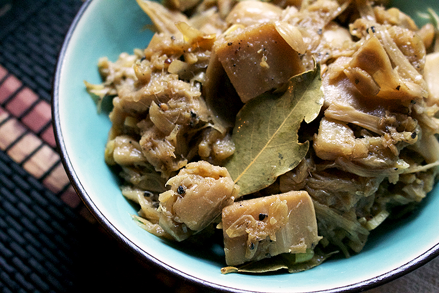 vegan lechon paksiw recipe close up
