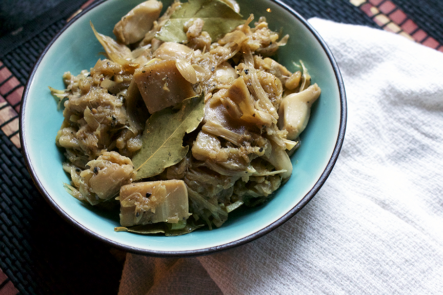 vegan lechon paksiw recipe wide shot