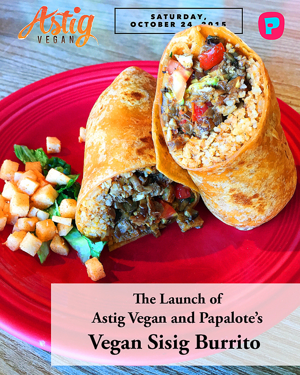 with logo vegan sisig burrito